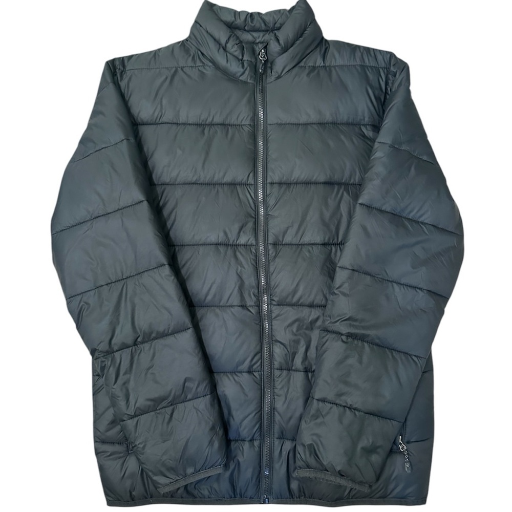 Swiss Tech Men's Black Puffer Jacket Quilted Insulated Winter Coat Size Small